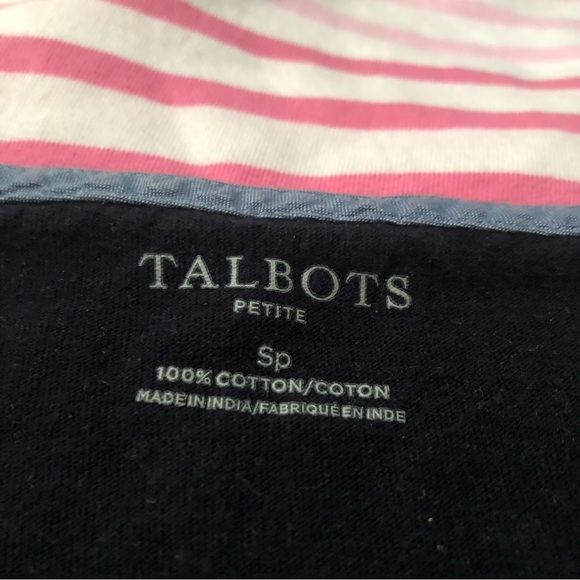 Talbots Authentic Talbots Tee Gradient Stripe Navy Blue Purple Small Petite - Picture 3 of 4